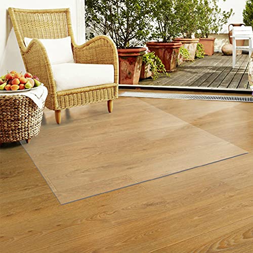 Klare Bürostuhlmatte Für Hartholzboden,Rutschfeste PVC-Bodenschutzmatte,Transparenter Kunststoff-Teppich Fußmatten,Langlebige Wasserdichte Couchtisch-Tischdecke, Anpassbar (140x140cm,Thick 1mm) von Sh000ad