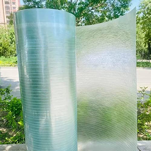 Polycarbonat-Dachplatte,0,8mm Glasfaserplatte,Leicht Zu Schneiden,Transparente Regensichere Isolierung Stoßsicheren Gewächshausplatte Stegplatten Ersatzplatten (WxL: 0.5x3m(1.64x9.8ft)) von Sh000ad