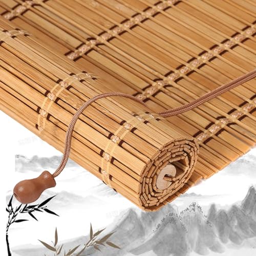Sh000ad Bambusrollo Jalousine Retro Bambus Raffrollo Sonnenschutz Sichtschutz Rollo Seitenzugrollo,Fenster Rollo aus Bambus,Verdunkelungsrollo für Fenster und Türen,Garten,Anpassbar (180cm x 100cm) von Sh000ad