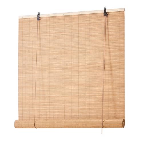 Sh000ad Natürliche Bambusjalousien,Retro Bambus Rollo,Verdunkelungsrollos,Fenster Rollo aus Bambus für Innen,Sichtschutz,Seitenzugrollo,für Fenster Tür,Anpassbar,Breite x Höhe (70cm x 90cm) von Sh000ad