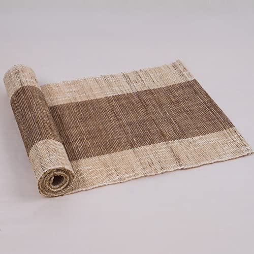 Sh000ad Sackleinen Tischläufer,Natural Jute Country Vintage Stoff Tischband,100% Ramie Kommode Abdeckung,für Familienfeiern,Hochzeitsfeier,Alltag,Feiertage,Hotel Tischdeko (35x80cm/14x31.5in) von Sh000ad