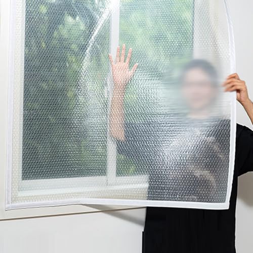 Sh000ad Wärmeschutzvorhang,Fenster Isolierung Gegen Kälte Winter-Fensterisolationsset,Winddichte Staubdichte Versiegelte Kunststoff Isolierfolie Für Innen- und Außen,Anpassbar (70cm x 100cm) von Sh000ad