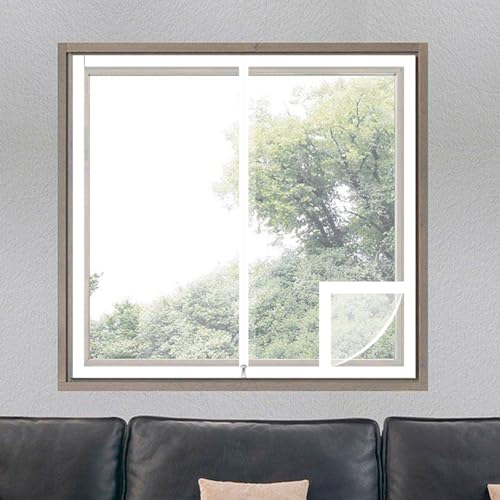 Transparent Isolier-Schutz-Vorhang,Wärmeschutzvorhang Für Fenster,Fenster-Isolierfolie,Kälteschutz und Wärmeschutz im Winter,mit Reißverschluss,Selbstklebend,Breite x Höhe (50x100cm) von Sh000ad