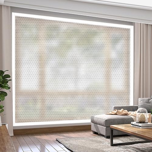 Wärmeschutzvorhang Thermo Fenster Wärmeschutz im Winter Fenster-Isolierfolie,Winddicht Staubdicht Selbstklebend Kunststoff Transparente Isolierfolie zur Wärmedämmung an Fenstern (180cm x 180cm) von Sh000ad