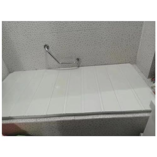 ShAzan Badewannenabdeckung, 1,2cm Verdickt PVC Falten Staubdicht Hitzebeständig Isolierungsabdeckung Badewannenablage Caddy Tablett, Lager 40kg 360 Grad umk von ShAzan