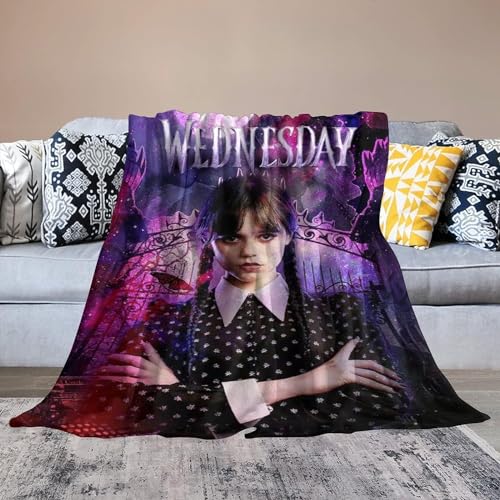 Wednesday Blanket Horror Movie Throw Blankets Super Soft Flanell Blanket Bedding Plush Small Blanket for All Seasons Bed Sofa Decor 50" x 40" von ShAzan