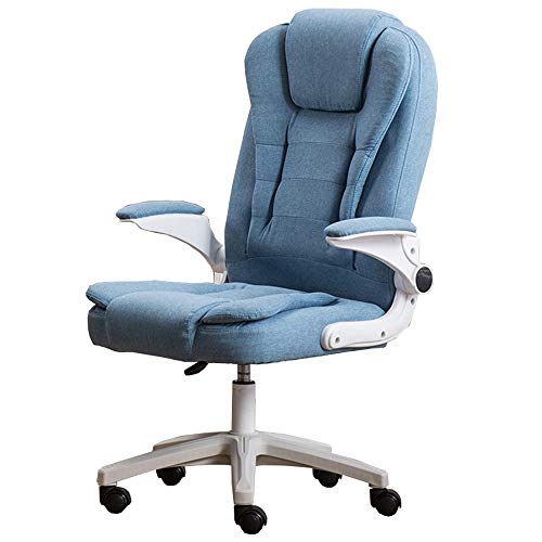 Bürostühle Bürostuhl Computer Stuhl aus Stoff Hoher Rücken Bequem und atmungsaktiv Tisch und Stuhl Drehbarer Handlauf Lagergewicht 150kg(Blue) von ShAzanz