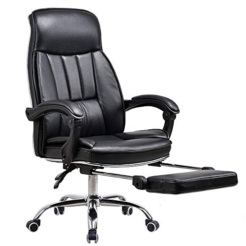 Bürostühle Bürostuhl Drehstuhl Liegender Bürostuhl Bequeme Rückenlehne Verknüpfter Handlauf Mit Pedal Heimbürostuhl Tragende 250kg Schwarz/braun(Black) von ShAzanz