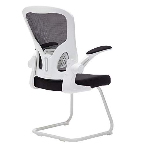 Bürostühle Bürostuhl Home Student Schreibtischstuhl Handlauf und Lordosenstütze Atmungsaktive Netzrückenlehne Gepolsterter Sitz Stahlbasis Lagergewicht 130kg(White) von ShAzanz