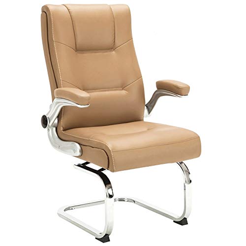 Bürostühle Chefsessel Drehstuhl Computerstuhl Kunstleder Dicker Schwamm Armlehne bewegen ergonomisches Design Belastbar bis 150 kg(Beige) von ShAzanz
