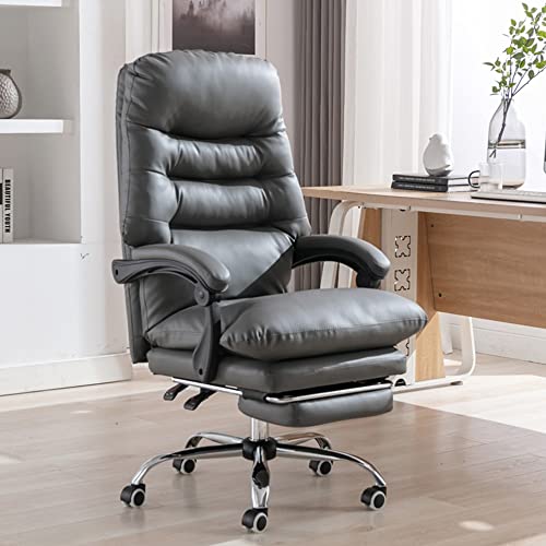 Bürostühle Design Bürostuhl Ergonomisch PU-Leder High Back Swivel Desk Chair, Zurückziehen Extra gepolsterter Computerstuhl mit Fußstütze(Huise) von ShAzanz