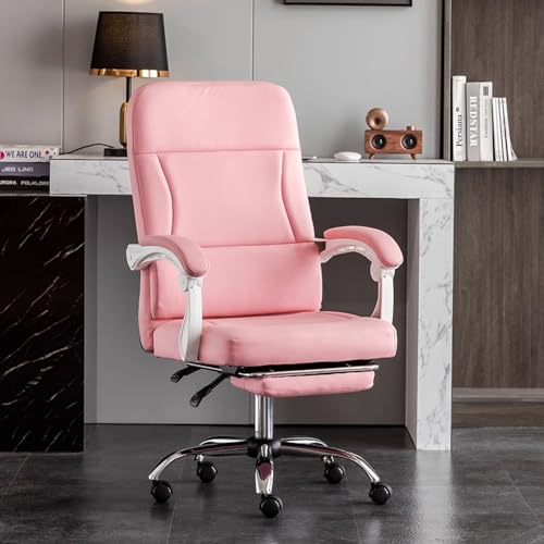 Bürostühle Design Bürostuhl mit Fußstütze, Ergonomische Unterstützung Computerstuhl aus PU-Leder mit extra gepolsterter Armlehne, Verstellbare Rückenlehne Robuster 360°-Schwenker mit Neigungsfunktion( von ShAzanz