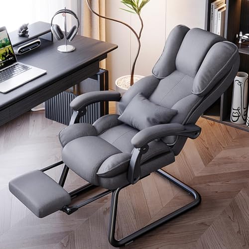 Bürostühle Gaming Stuhl Racing Stuhl Schreibtischstuhl mit hoher Rückenlehne Mit großzügig gepolstertem Sitz, Robuster Computerstuhl, Besucherstuhl mit Kufengestell mit verlängerter Beinstütze(Gray1) von ShAzanz