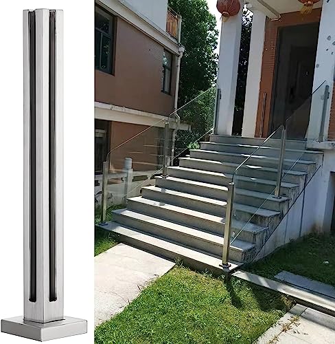 Handläufe, Glas-Balustradenpfosten, Außentreppe/Innentreppe, Glas-Leitschienensystem, Bodenhalterung für Balkone, Flure (Eckpfosten, Höhe 100 cm) von ShAzanz