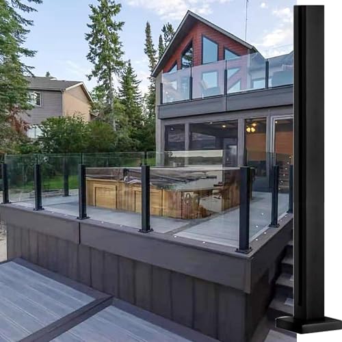 Handläufe, Glas-Balustradenpfosten, robuste Edelstahl-Bandistersäulen für Plattformstufen, Balkone, Poolzaun, Glasplattenstütze für Balkone, Flure (Endpfosten, 105 cm) von ShAzanz