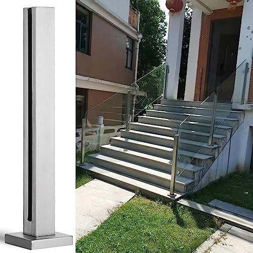 Handläufe, Glasgeländerpfosten, Außentreppe/Innentreppe, Glas-Leitschienensystem, Bodenhalterung für Balkone, Flure (Endpfosten, Höhe 100 cm) von ShAzanz