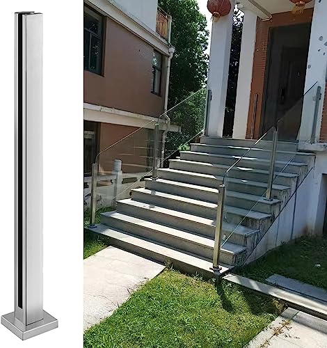 Handläufe, Glasgeländerpfosten, Außentreppe/Innentreppe, Glas-Leitschienensystem, Bodenhalterung für Balkone, Flure (mittlerer Pfosten, Höhe 75 cm) von ShAzanz