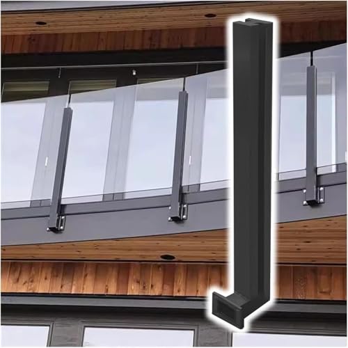 ShAzanz Treppengeländer Seitenunterstützung für Geländer aus gehärtetem Glas, Glaszaun Klammer Halter für Balkon Treppendeck Innenraum Außenbereich(Mid Post,100cm/39.4in) von ShAzanz