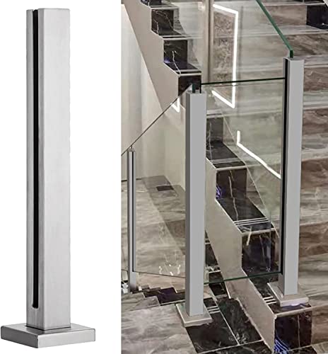 Handläufe, Treppenspindel, Glasgeländer, quadratisch, 60 cm - 130 cm hoch, Deckgeländersystem für Plattform, Dachboden, Einkaufszentrum, Terrasse für Balkone, Flure (mittlerer Pfosten, Höhe 130 cm) Handläufe, Treppenspindel, Glasgeländer, quadratisch, 60 cm - 130 cm hoch, Deckgeländersystem für Plattform, Dachboden, Einkaufszentrum, Terrasse für Balkone, Flure (mittlerer Pfosten, Höhe 130 cm) von ShAzanz