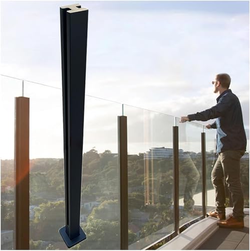 Handläufe, Treppenspindel, Glaszaunhalterungen, Edelstahl, Glasgeländerklemme, Bodenmontage, schwarze quadratische Stange, kann nicht hinzugefügt werden, Handlauf-Version für Balkone, Flure (mittlerer Handläufe, Treppenspindel, Glaszaunhalterungen, Edelstahl, Glasgeländerklemme, Bodenmontage, schwarze quadratische Stange, kann nicht hinzugefügt werden, Handlauf-Version für Balkone, Flure (mittlerer von ShAzanz