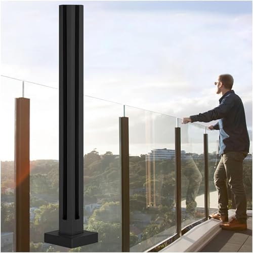 Handläufe, Treppenspindel, Glaszaunhalterungen, Edelstahl, Glasgeländerklemme, Bodenmontage, schwarze quadratische Stange, kann nicht hinzugefügt werden, Handlauf-Version für Balkone, Flure Handläufe, Treppenspindel, Glaszaunhalterungen, Edelstahl, Glasgeländerklemme, Bodenmontage, schwarze quadratische Stange, kann nicht hinzugefügt werden, Handlauf-Version für Balkone, Flure von ShAzanz