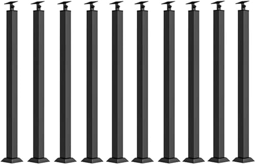 Handläufe, Treppenspindel, quadratische Metall-Treppen-Eisen-Baluster, 270 verstellbare Metallgeländerspindeln für Veranda, Außentreppen für Balkone, Flure (10 Stück, 115 cm) von ShAzanz