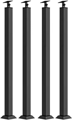 Handläufe, Treppenspindel, quadratische Metalltreppe, Eisen-Baluster, 270 verstellbare Metallgeländerspindeln für Terrasse, Veranda, Außentreppen für Balkone, Flure (4er-Pack, 90 cm) von ShAzanz