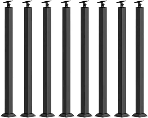 Handläufe, Treppenspindel, quadratische Metalltreppe, Eisen-Baluster, 270 verstellbare Metallgeländerspindeln für Terrasse, Veranda, Außentreppen für Balkone, Flure (8 Stück, 110 cm) von ShAzanz