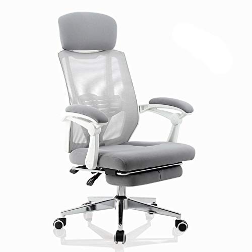 ShAzanz Bürostühle Bürostuhl Drehstuhl 45 ° verstellbares Design Weiche Kopfstütze Komfortgürtel Chefstuhl Lagergewicht 150kg 3 Farben optional(Grey) von ShAzanz