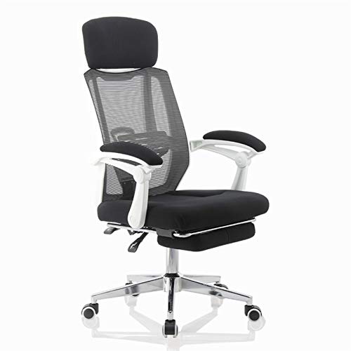 ShAzanz Bürostühle Bürostuhl Drehstuhl 45 ° verstellbares Design Weiche Kopfstütze Komfortgürtel Chefstuhl Lagergewicht 150kg 3 Farben optional(White) von ShAzanz