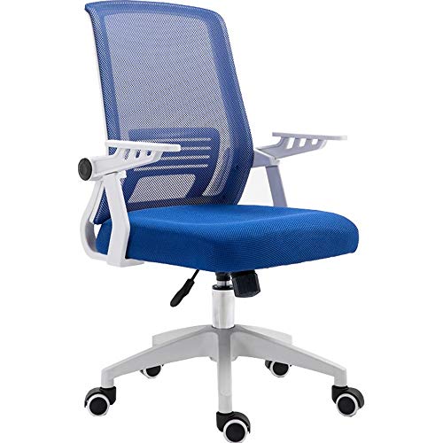 ShAzanz Bürostühle Bürostuhl Drehstuhl 90 ° drehbarer Handlauf Atmungsaktives Mesh Heimarbeitsstuhl PP-Rahmen Lagergewicht 150kg(Blue) von ShAzanz