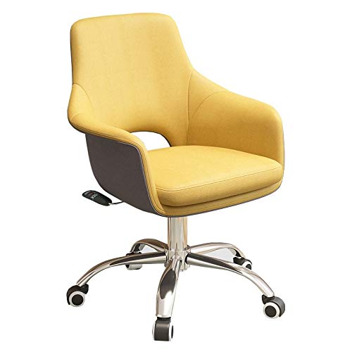 ShAzanz Bürostühle Bürostuhl Drehstuhl Durchlässige Hohle Rückenlehne Verdicktes Kissen Erhöhender Dreh Lagergewicht 200kg(Yellow) von ShAzanz