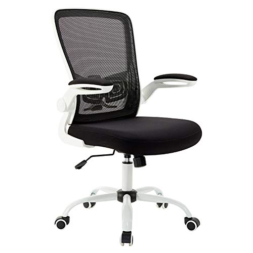ShAzanz Bürostühle Bürostuhl Drehstuhl Erhöhender Dreh Drehbarer Handlauf Aktivitäten Lordosenstütze Atmungsaktives Mesh Lagergewicht 200kg 2 Farben(White) von ShAzanz