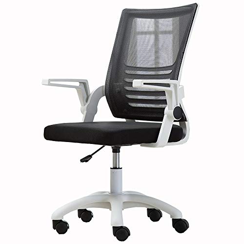 ShAzanz Bürostühle Bürostuhl Drehstuhl Heimarbeitsstuhl Atmungsaktives Mesh Drehbarer Handlauf Lagergewicht 150kg Erhöhender Dreh(Black) von ShAzanz