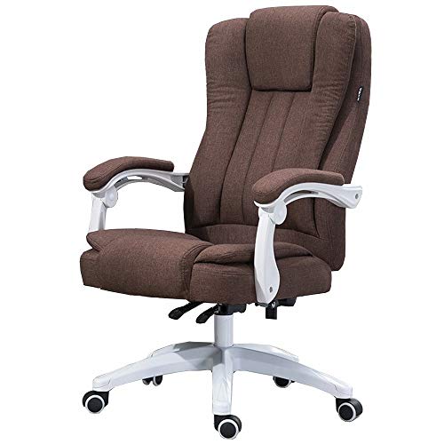 ShAzanz Bürostühle Bürostuhl Neigungswinkel 150 ° High Back Drehstuhl mit Armlehnen Hauteur réglable Schreibtischstuhl Leinenstoffe Belastbar bis 120 kg(Brown) von ShAzanz