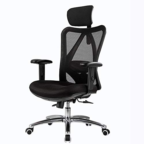 ShAzanz Bürostühle Bürostuhl ergonomischer Schreibtischstuhl Heimspielstuhl Verstellbare Lordosenstütze 7cm anhebender Handlauf Verstellbare Kopfstütze Atmungsaktives Gitter Lagergewicht 200kg(Black) von ShAzanz