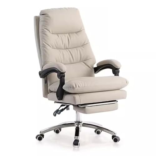 ShAzanz Bürostühle Bürostuhl mit Fußstütze, großer und großer Executive Lederstuhl Ergonomischer Home Office Schreibtisch Reclining High Back Rolling Stuhl mit verstellbarem Kippschloss(Color 2) von ShAzanz