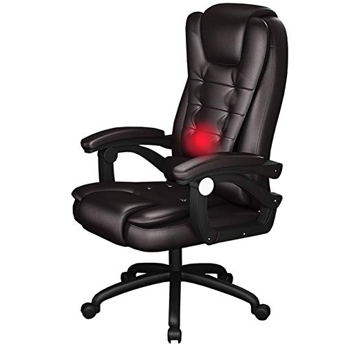 ShAzanz Bürostühle Chefsessel Computerstuhl mit hoher Rückenlehne Mit Armlehnen Latexkissen Bequemes Liegen 90-130 ° Ergonomischer Drehstuhl Mit Taillenmassage Kann 150 kg tragen(Brown) von ShAzanz