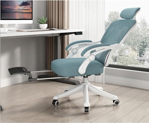 ShAzanz Bürostühle Chefsessel Mesh-Schwenker-Gaming-Stuhl, Computerstuhl mit hoher Rückenlehne, Schreibtischstuhl für das Heimbüro mit Kippfunktion(Blue,A) von ShAzanz