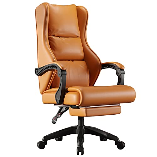 ShAzanz Bürostühle Chefsessel PU-Gaming-Computer-Stuhl mit gepolsterter Armlehne, Verstellbare Höhe Extra gepolstert Ergonomischer Schreibtischstuhl für Home-Office-Schreibtisch(Brown) von ShAzanz