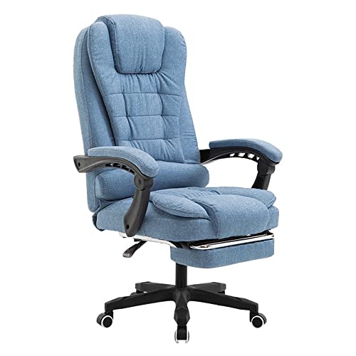 ShAzanz Bürostühle Design Bürostuhl, 155 ° verstellbares Design Chefstuhl, Drehstuhl aus Stoff, Lagergewicht 150kg, 3 Farben optional(Blue) von ShAzanz