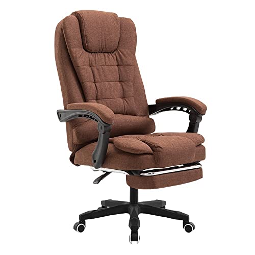 ShAzanz Bürostühle Design Bürostuhl, 155 ° verstellbares Design Chefstuhl, Drehstuhl aus Stoff, Lagergewicht 150kg, 3 Farben optional(Brown) von ShAzanz