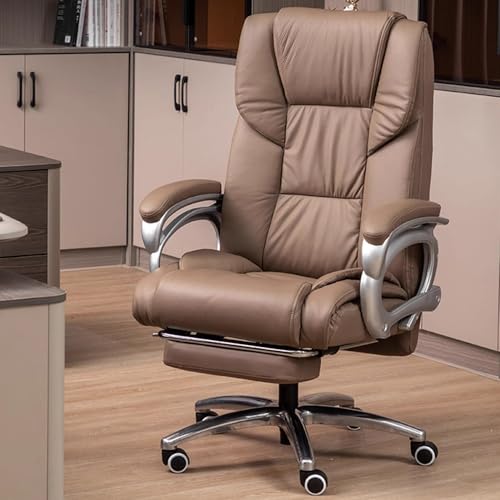 ShAzanz Bürostühle Design Bürostuhl Arbeitsstuhl Gepolsterte Liege, Computer-PC-drehbarer Schreibtischstuhl, PU-Leder, mit Fußstütze von ShAzanz