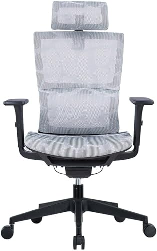 ShAzanz Bürostühle Design Bürostuhl Atmungsaktiver Computerstuhl mit hoher Rückenlehne, 90°-125° Liegestuhl mit verstellbaren 3D-Armlehnen zur Lordosenstütze(Gray1) von ShAzanz