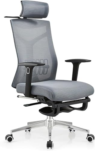 ShAzanz Bürostühle Design Bürostuhl Computerstuhl, 90°-170° Neigungswinkel, Mesh-Drehstuhl, Bequemer Bürostuhl mit Verstellbarer Kopfstütze und Lordosenstütze, 300 Pfund von ShAzanz