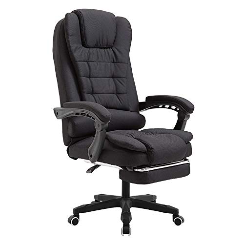 ShAzanz Bürostühle Design Bürostuhl Moderne Einfachheit 155 ° verstellbares Design Drehstuhl aus Stoff Chefstuhl Erhöhender Dreh Lagergewicht 200kg 3 Farben optional(Black) von ShAzanz