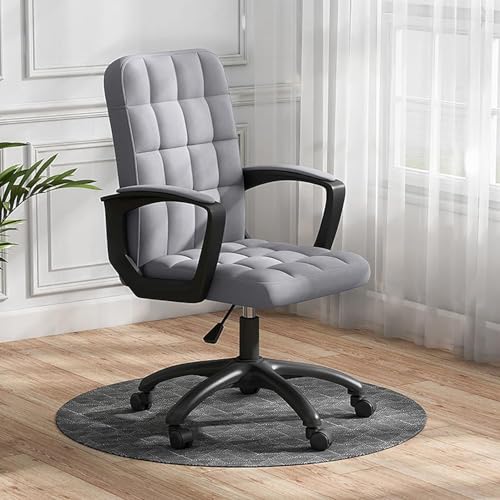 ShAzanz Bürostühle Drehstuhl Computerstuhl Chef-Computerstuhl mit Lenkrädern, Stoff-Bürostuhl, Mittlere Rückenlehne und bequem gepolsterte Armlehne, Grau(Gray2) von ShAzanz