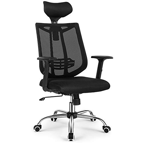 ShAzanz Bürostühle Netz Bürostuhl Ergonomisch Drehstuhl hat Verstellbarer Kopfstütze und Armlehne Höhenverstellung und Wippfunktion Computerstuhl Chefsessel bis 120kg/260LB Belastbar von ShAzanz