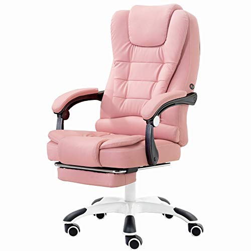 ShAzanz Bürostühle Racing Stuhl Bürostuhl Chefsessel Ultimativer Komfort-Design-Heimbüro-Computer-Drehsessel, PU-Leder, Schreibtischstuhl mit verlängerter Beinstütze(Pink) von ShAzanz