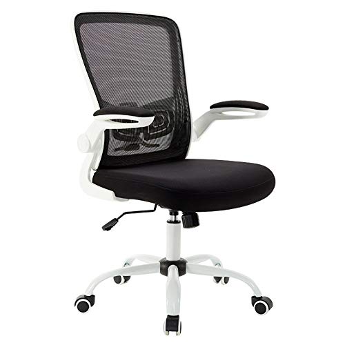 ShAzanz Bürostühle Bürostuhl Drehstuhl Erhöhender Dreh Drehbarer Handlauf Aktivitäten Lordosenstütze Atmungsaktives Mesh Lagergewicht 200kg 2 Farben(White) von ShAzanz